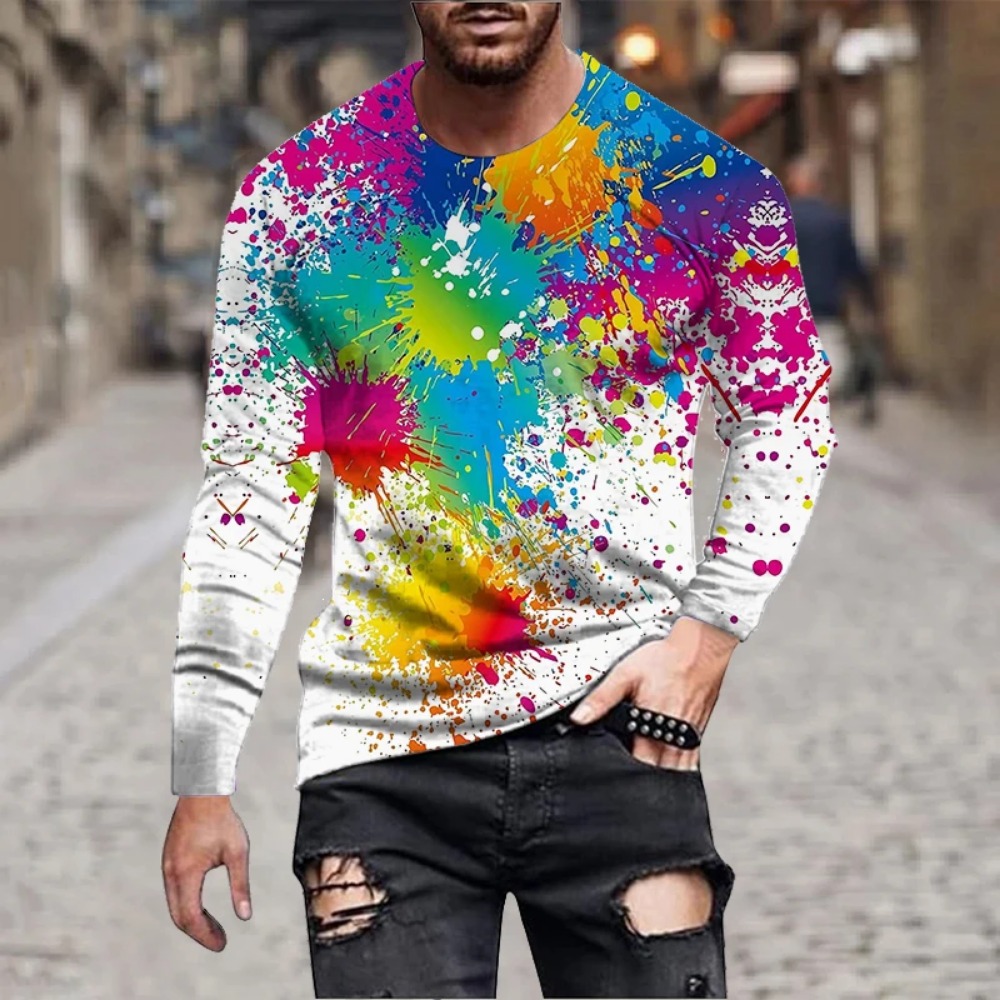 3D Printing Services - Men Rainbow Paint Splash 3D Printed