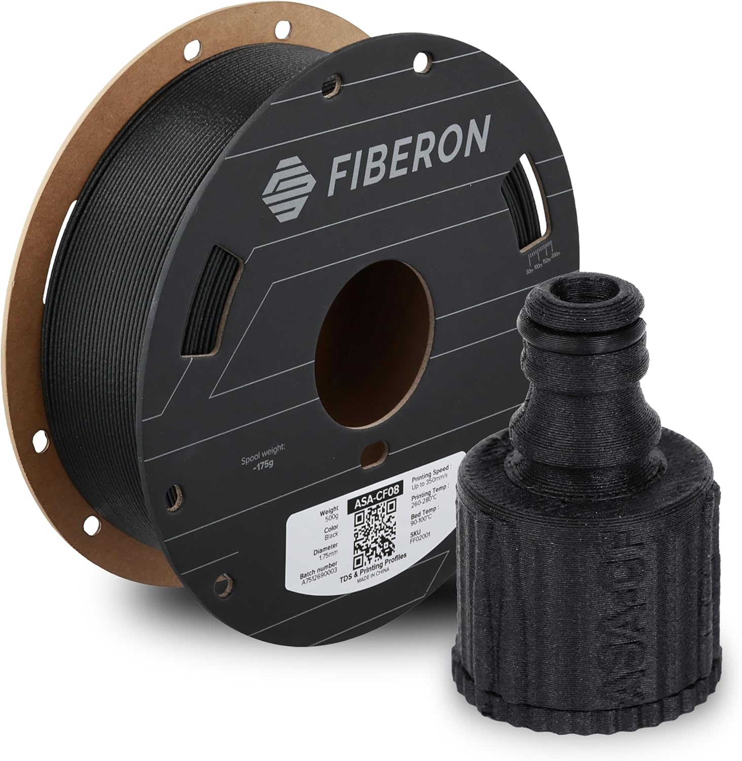 Abs Filament Spool - Polymaker Fiberon ASA-CF08 Carbon Fiber Filament