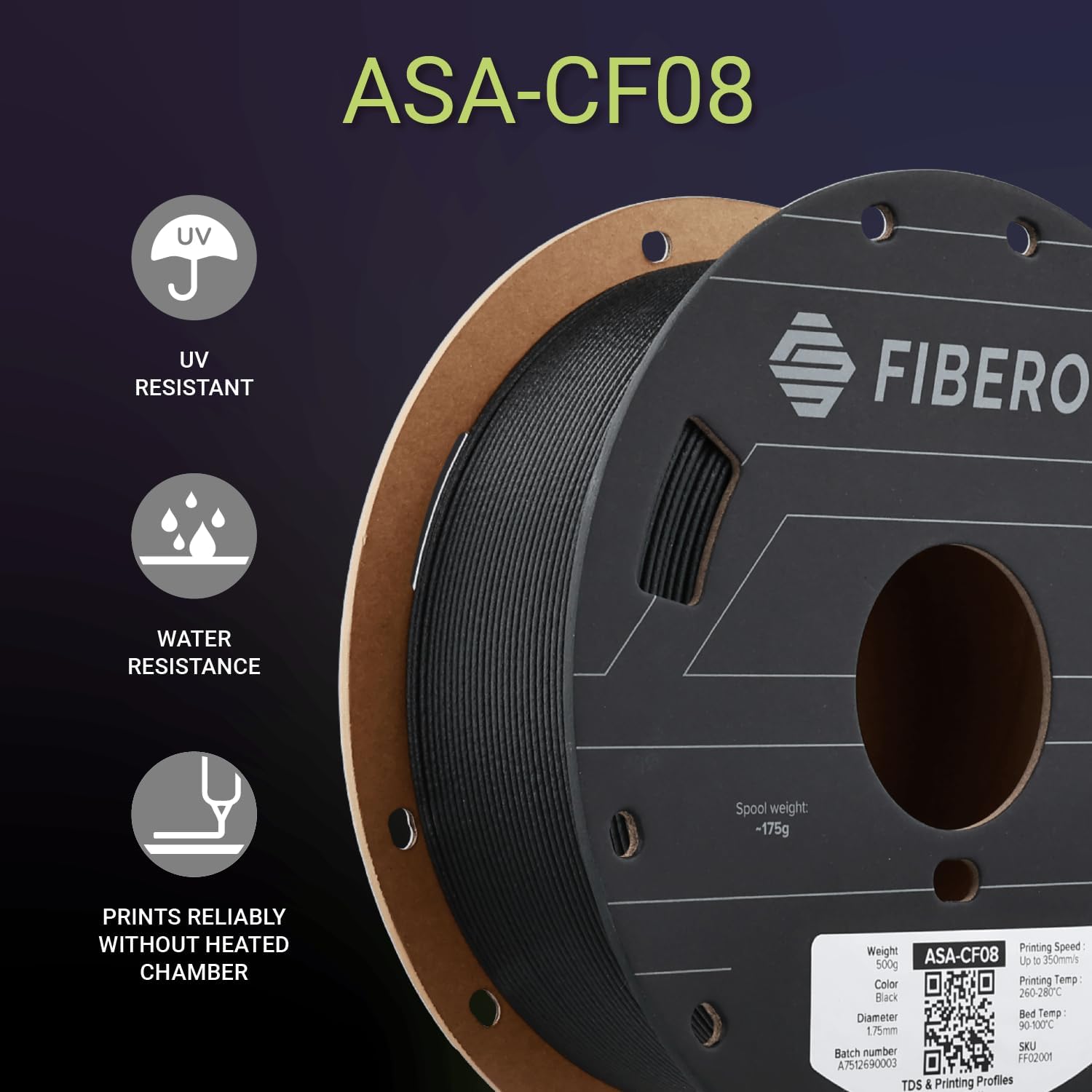 Polymaker Fiberon ASA-CF08 Car - огляд і ціна Abs Filament Spool