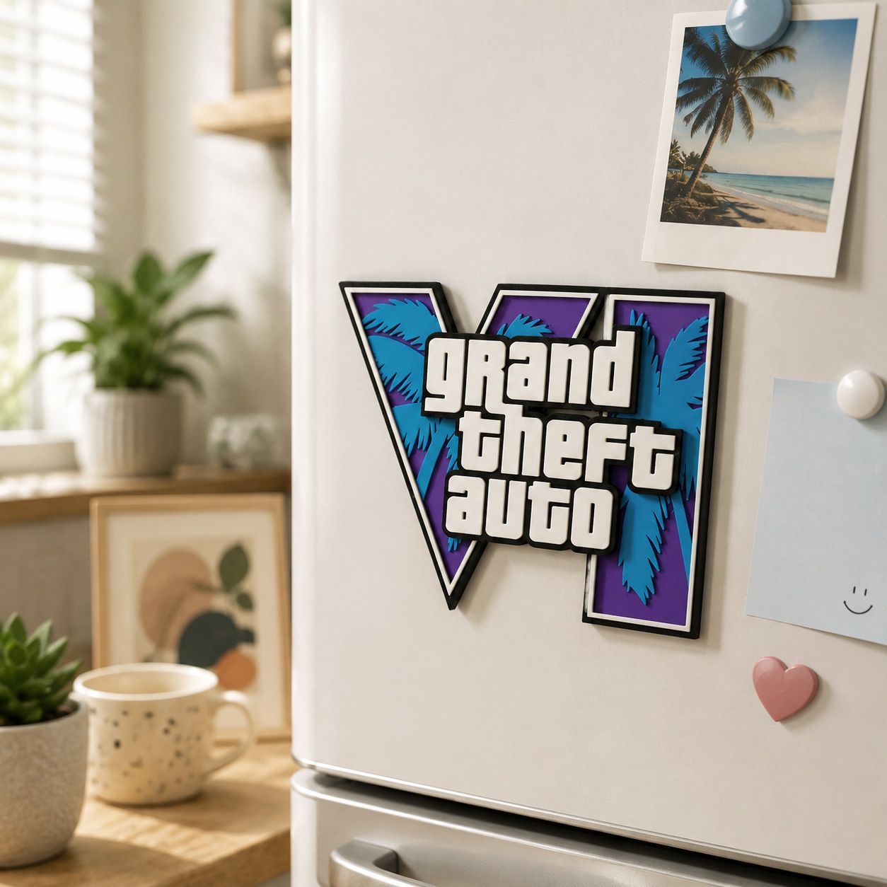 GTA6 3D Printed Logo Magnetic  - огляд і ціна 3D Printing Examples